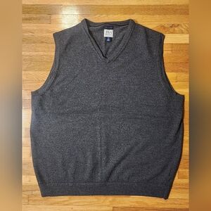 Men's Nordstroms 2XL Big And Tall 100% Italian Merino Wool Gray Sweater Vest